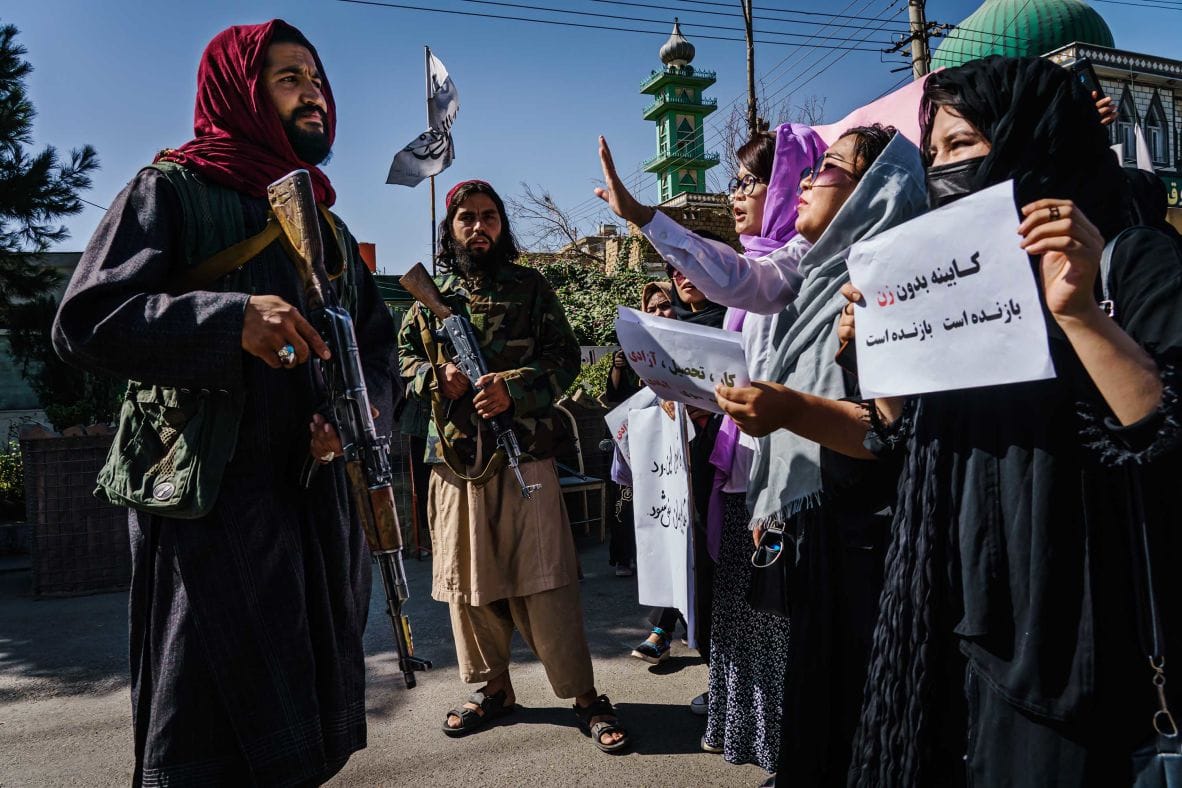Afghan Women Protesting Against Taliban Rules